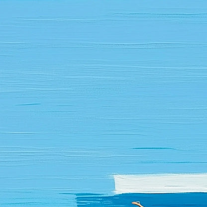 THE PLUNGE: Minimalist Modern Art of a Summer Pool Scene | rolled canvas, ready for custom framing