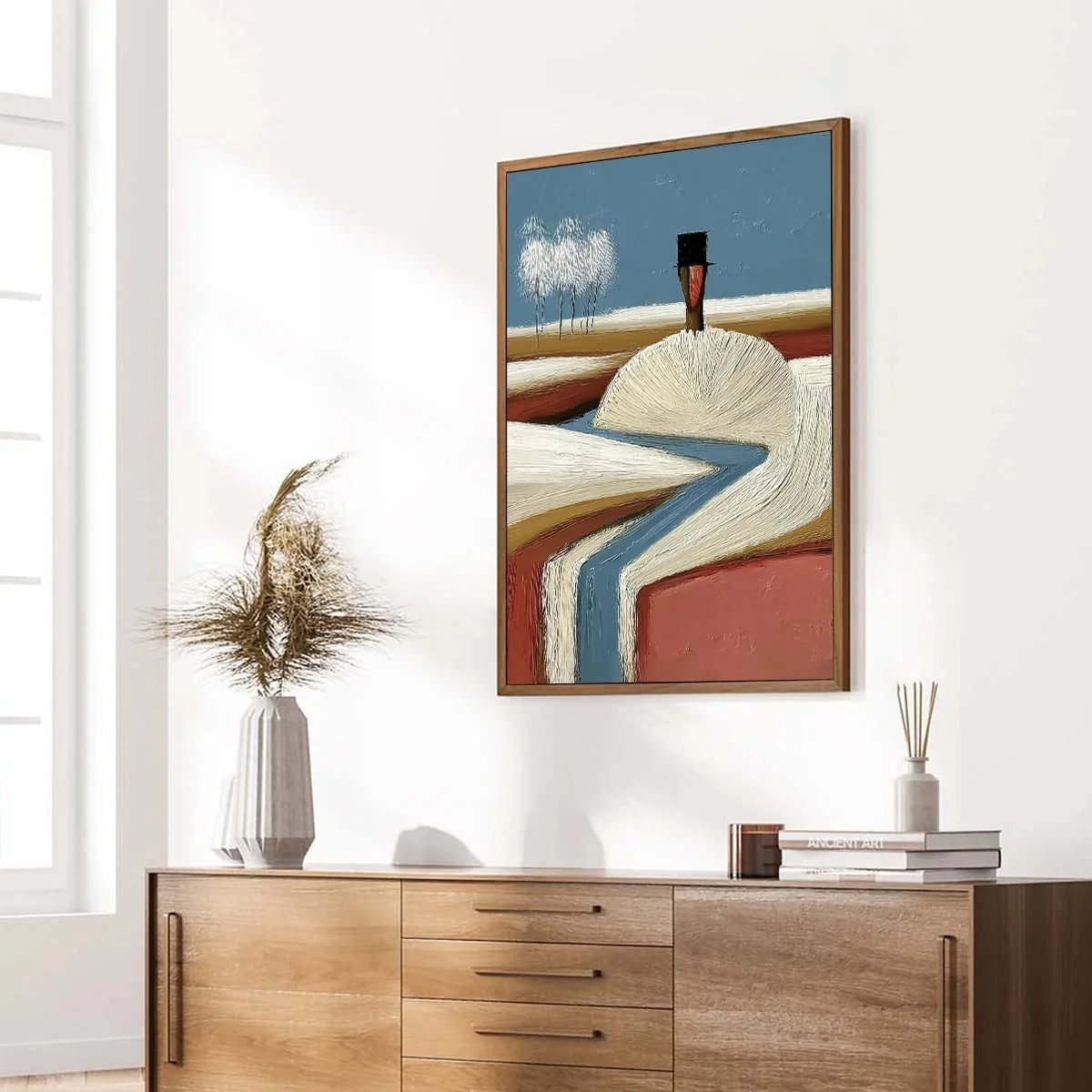 THE SILENT JOURNEY: Textured Wabi Sabi Abstract Landscape Painting | multi-color palette, original oil on stretched canvas art