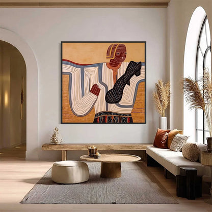 THE STORYTELLER: Abstract Figurative Portrait Painting with Earth Tones | Figurative closeup, raised brushwork detail