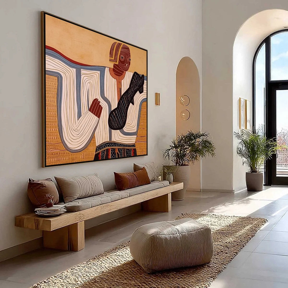 THE STORYTELLER: Abstract Figurative Portrait Painting with Earth Tones | Figurative mood, soft natural light studio shot