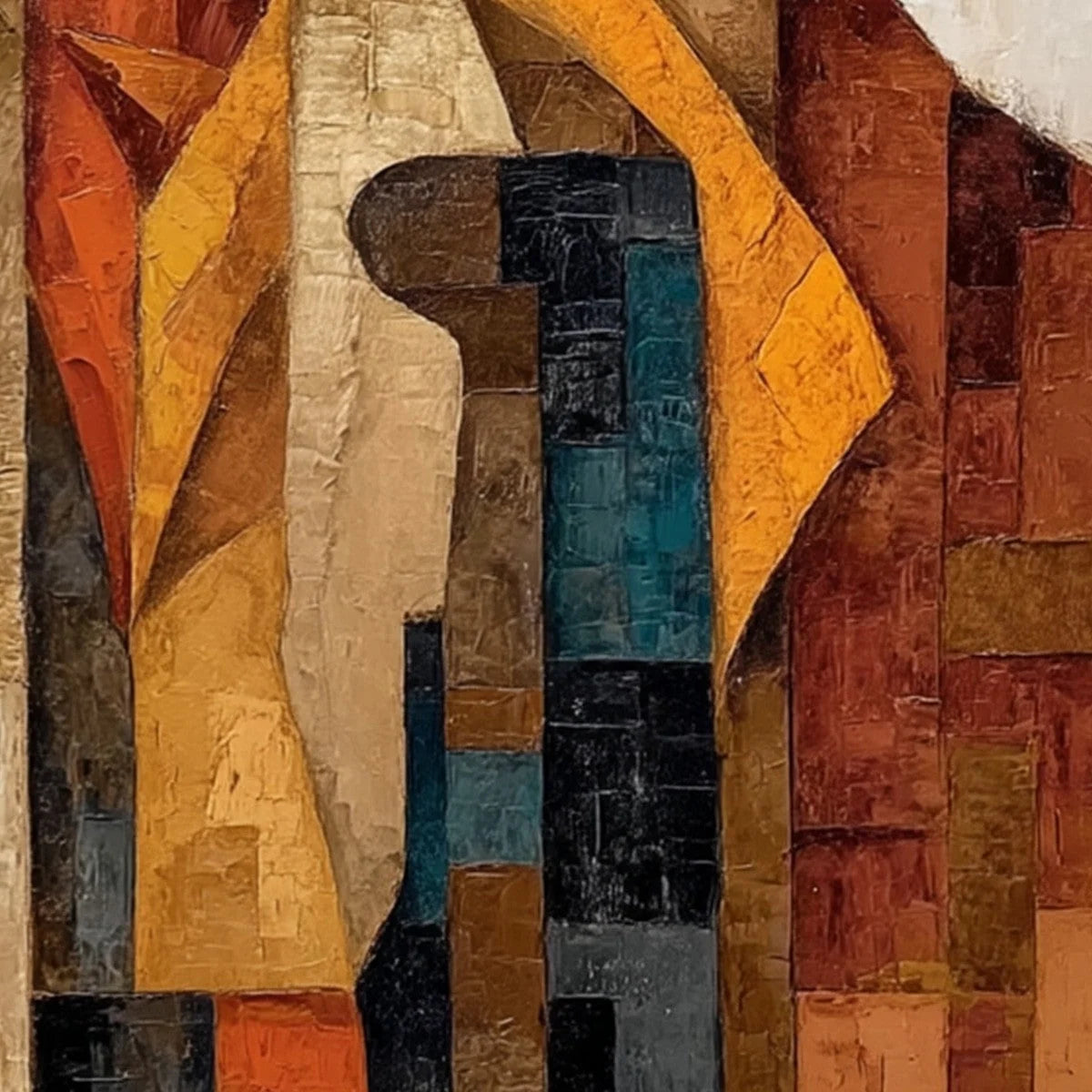 THE UNISON: Abstract Textured Figurative Painting of Three Men | rolled canvas, ready for custom framing
