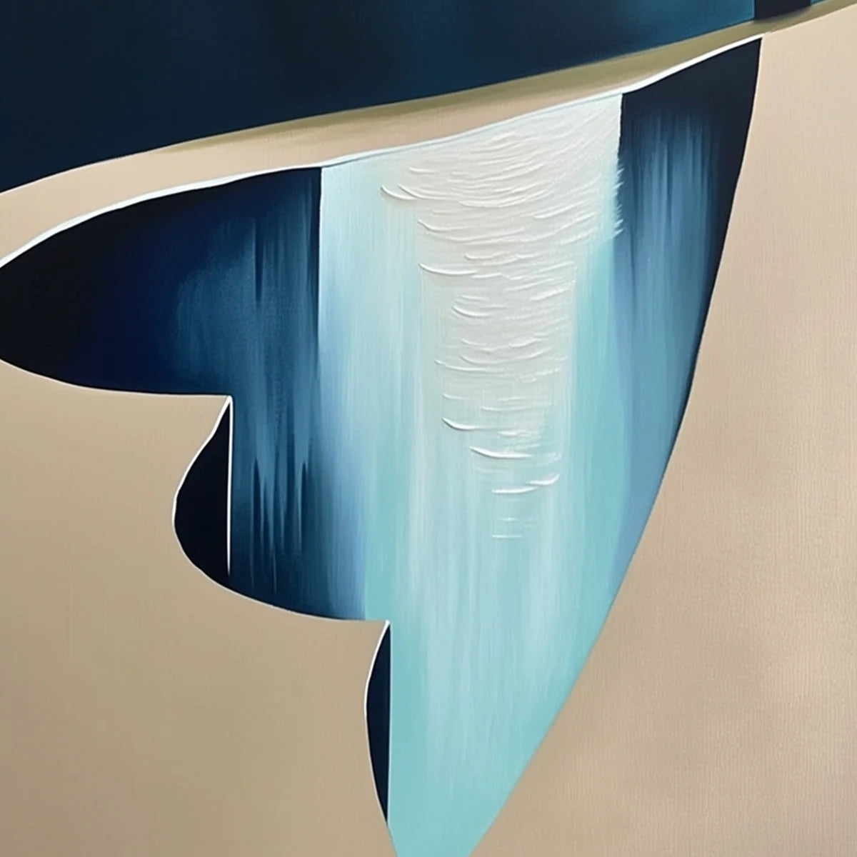 THE VERGE: Minimalist Abstract Painting of a Figure and Chasm | rolled canvas, ready for custom framing
