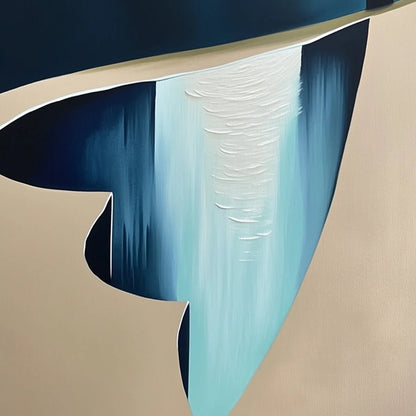 THE VERGE: Minimalist Abstract Painting of a Figure and Chasm | rolled canvas, ready for custom framing