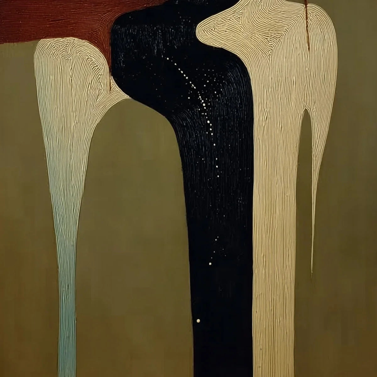 THE VOYAGER'S STEED: Textured Abstract Unicorn Painting for Modern Decor | rolled canvas, ready for custom framing