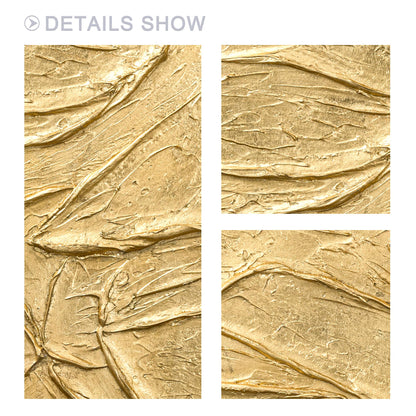 Thick Textured Gold Painting, Contemporary Abstract Wall Art, Elegant Metallic C #6