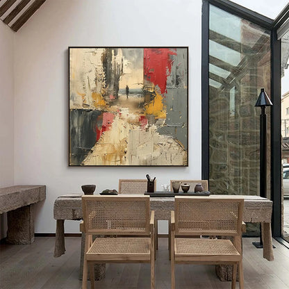 THRESHOLD: Textured Impasto Abstract Seaside Oil Painting | multi-color palette, original oil on stretched canvas art