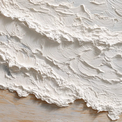TIDAL CREST: Heavy Texture Impasto Ocean Wave Painting | rectangular format, hand-painted canvas edge