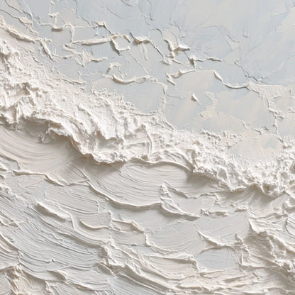 TIDAL CREST: Heavy Texture Impasto Ocean Wave Painting | rolled canvas, ready for custom framing