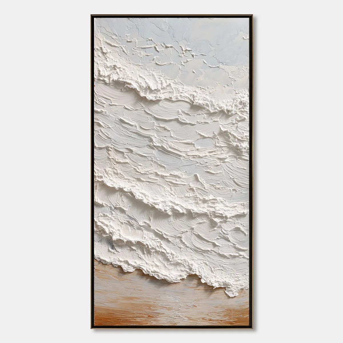 TIDAL CREST: Heavy Texture Impasto Ocean Wave Painting | hanging in living room, Abstract wall art