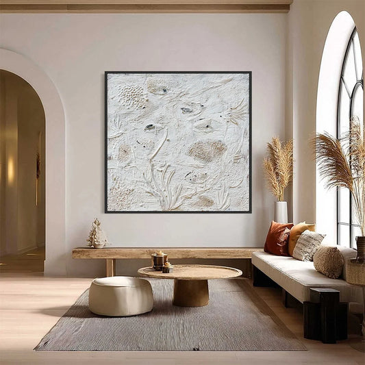TIDAL RELICS: Textured Wabi Sabi Abstract Ocean Painting