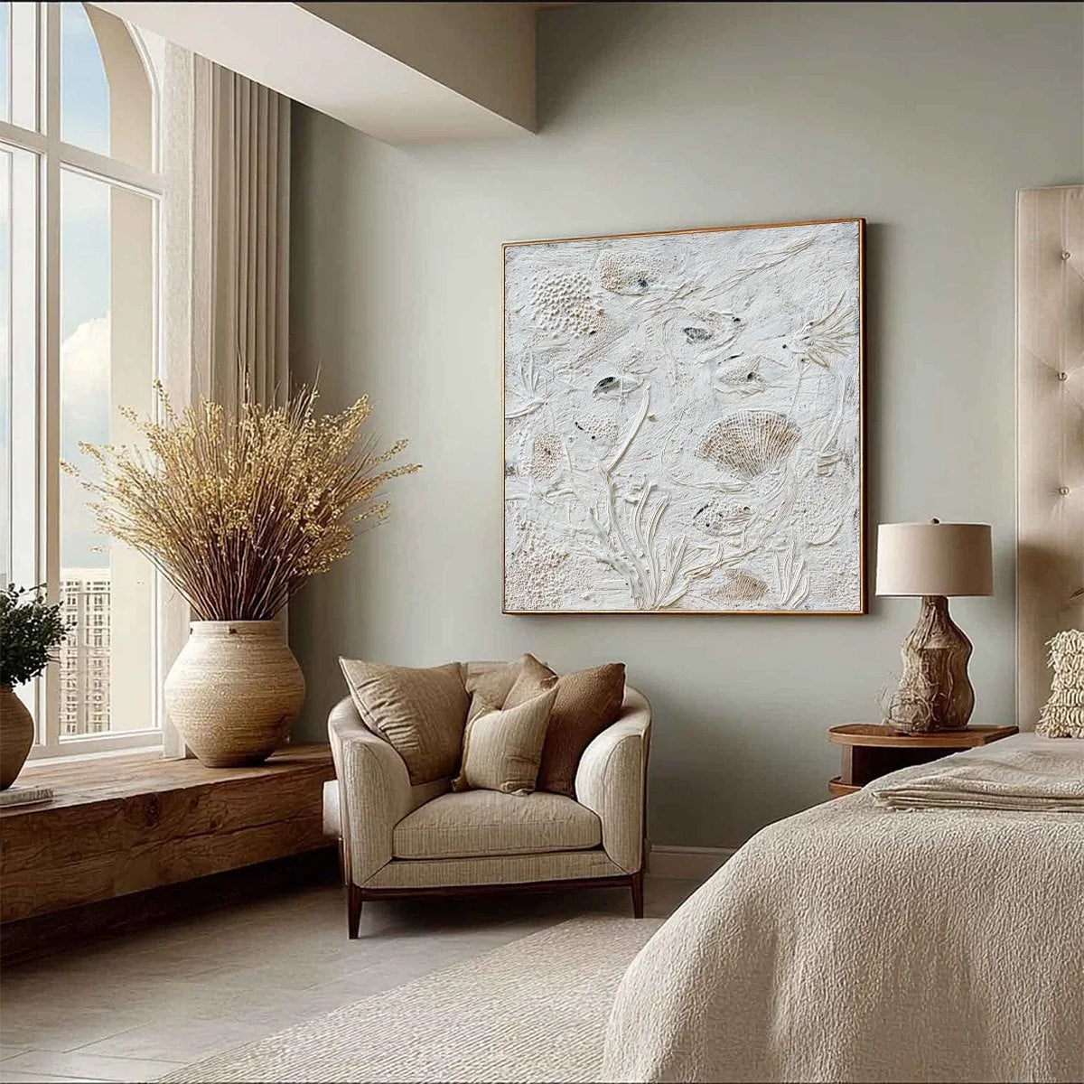 TIDAL RELICS: Textured Wabi Sabi Abstract Ocean Painting | multi-color palette, original oil on stretched canvas art
