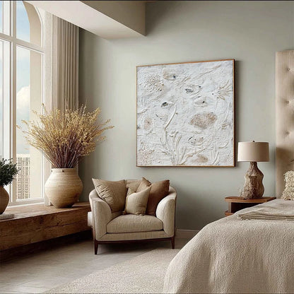 TIDAL RELICS: Textured Wabi Sabi Abstract Ocean Painting | multi-color palette, original oil on stretched canvas art