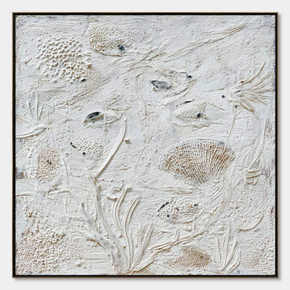 TIDAL RELICS: Textured Wabi Sabi Abstract Ocean Painting | hanging in living room, Abstract wall art