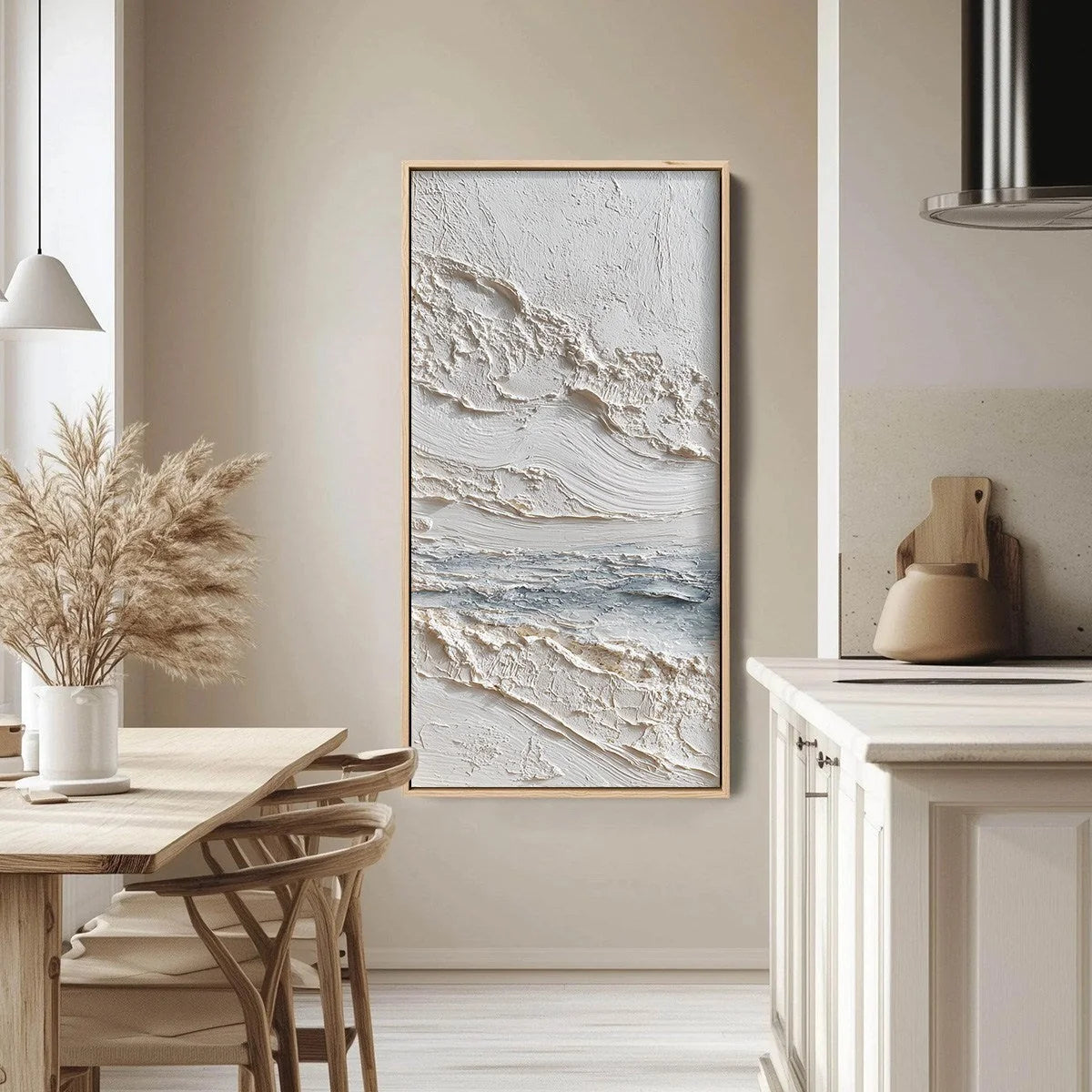 TIDELINE | gold frame stretched on neutral wall
