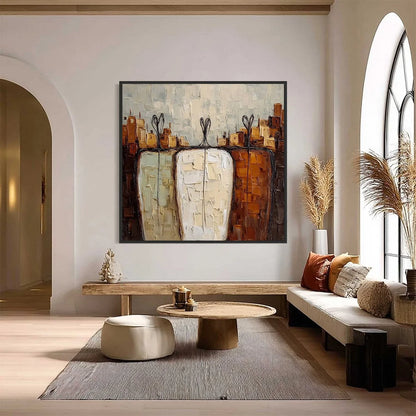 TOGETHER: Textured Impasto Abstract Figurative Painting | Figurative closeup, raised brushwork detail