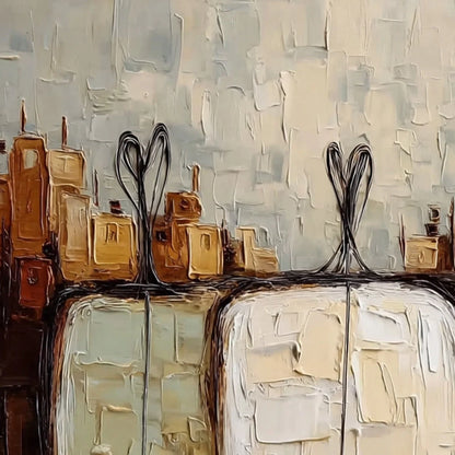 TOGETHER: Textured Impasto Abstract Figurative Painting | rolled canvas, ready for custom framing