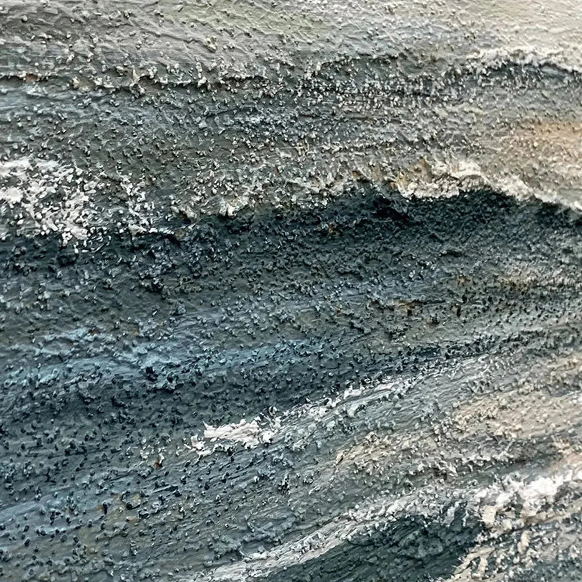 TRANQUIL SHORES: Serene Coastal Landscape Oil Painting | rectangular format, hand-painted canvas edge