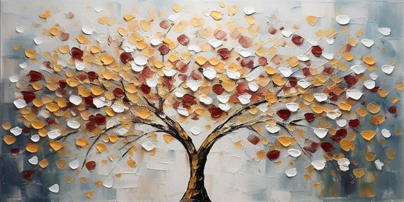 Tree of Life Large Textured Landscape Painting Canvas shown as textured wall art with a clear view of the artwork, color palette, and hand-finished canvas surface.