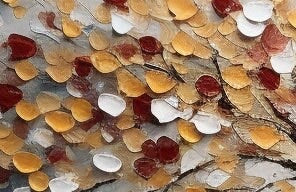 Close view of Tree of Life Large Textured Landscape Painting Canvas showing raised texture, layered brushwork, and tactile canvas detail for neutral home decor.