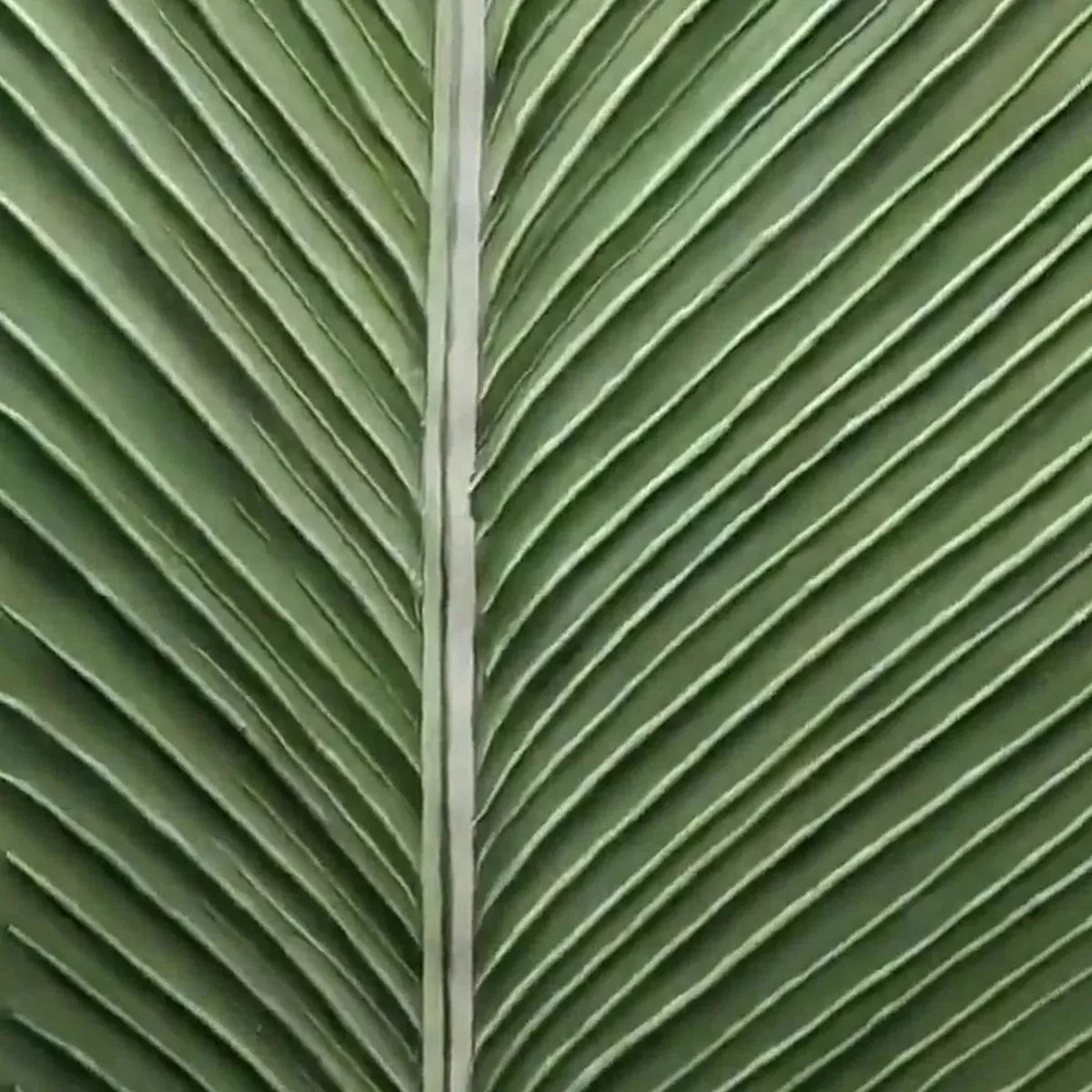 TROPICAL SERENITY: Minimalist Botanical Painting, Green Leaf Wall Art, Vertical Canvas | rectangular format, hand-painted canvas edge