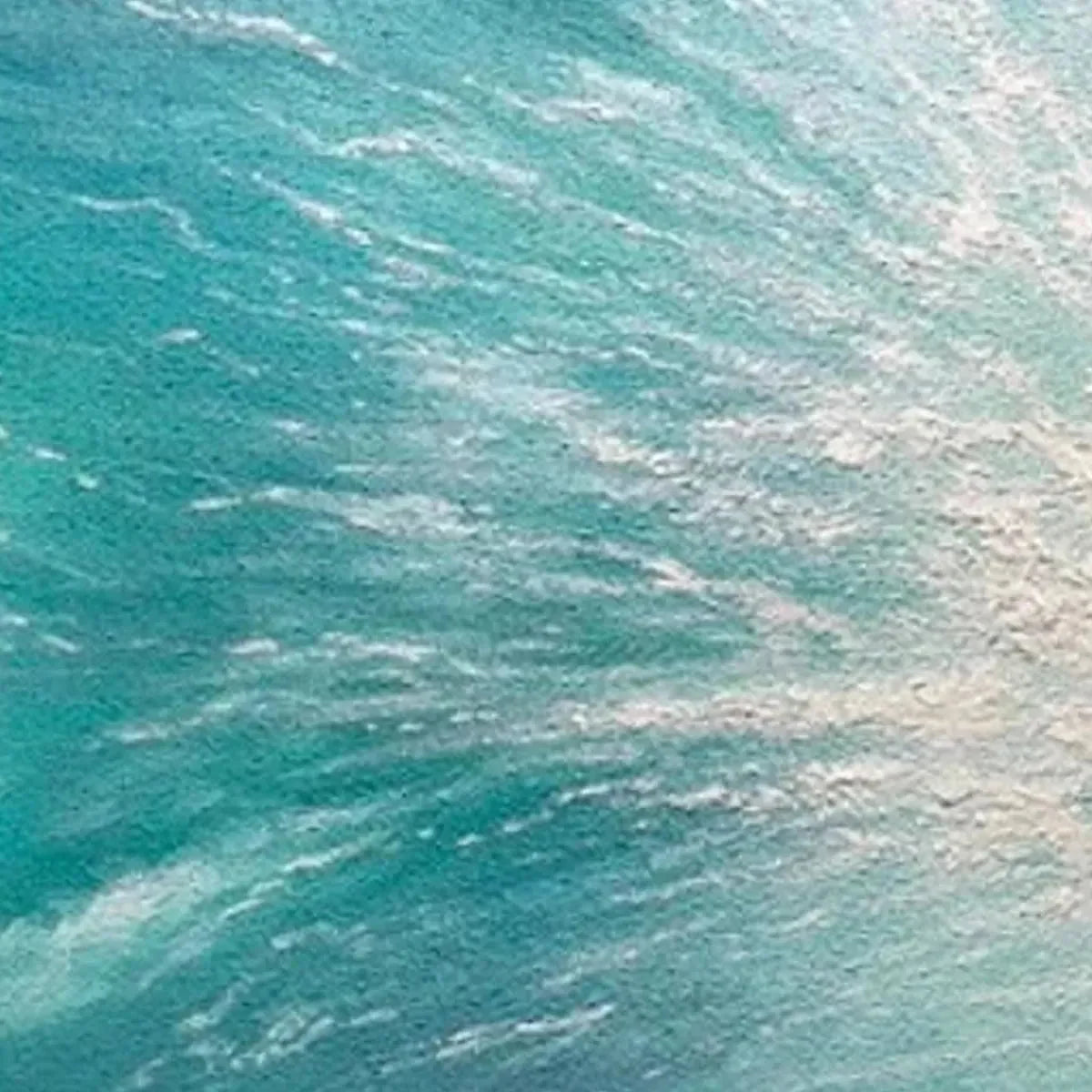 TURQUOISE CRASH: Textured Abstract Seascape Painting in Teal and Black | rectangular format, hand-painted canvas edge