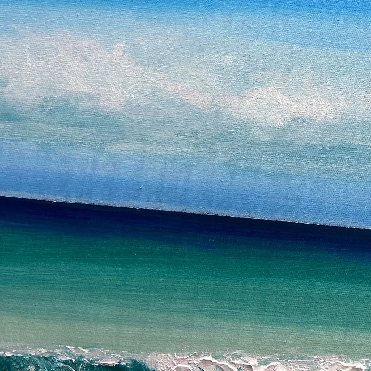 TURQUOISE DREAM PANORAMIC: Beach Painting, Panoramic Wall Art, Coastal Decor | rolled canvas, ready for custom framing
