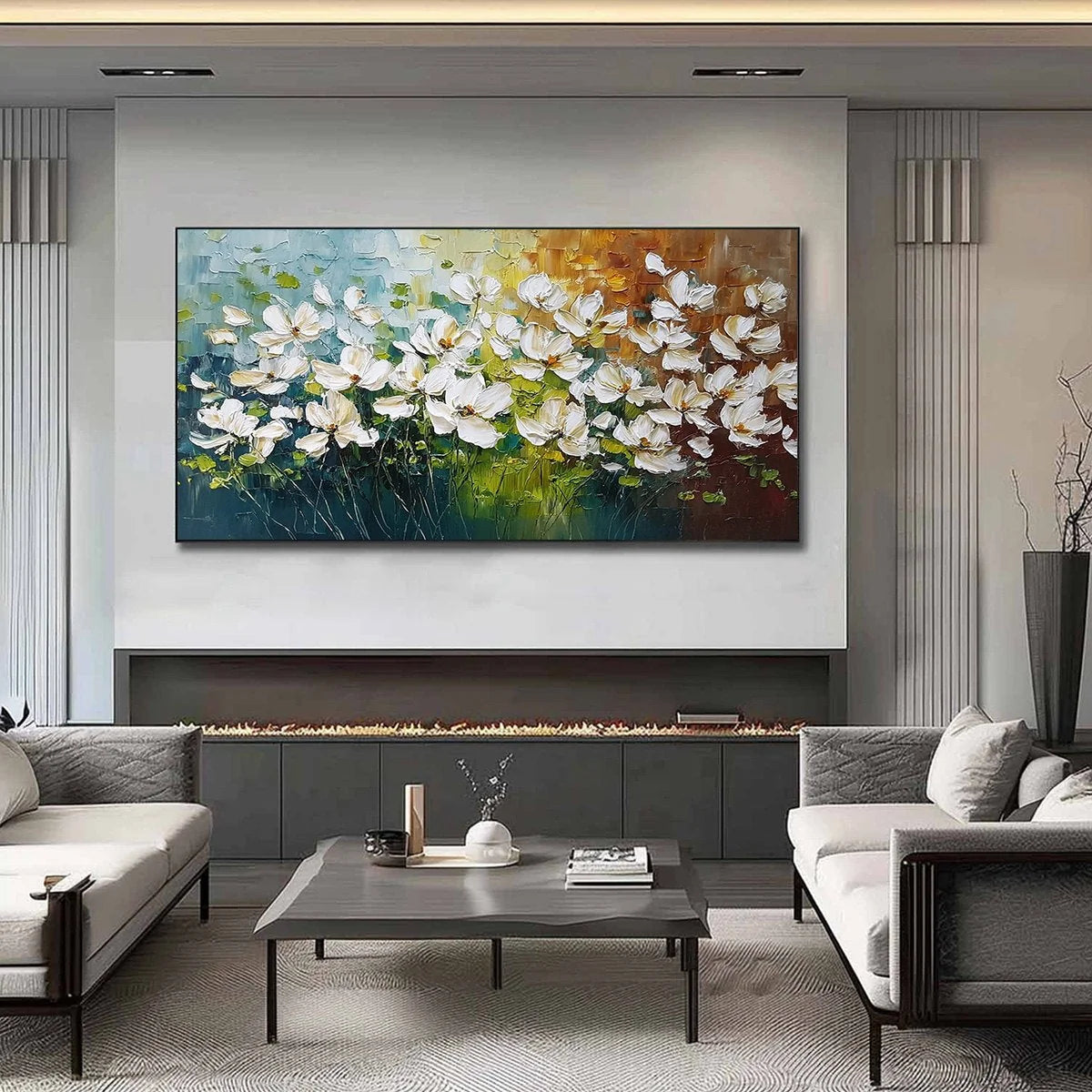 TUSCAN BLOOM: Textured Palette Knife Floral Oil Painting | Abstract closeup, raised brushwork detail