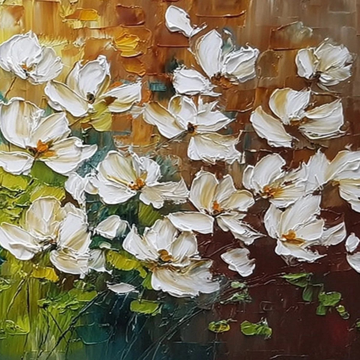TUSCAN BLOOM: Textured Palette Knife Floral Oil Painting | rolled canvas, ready for custom framing