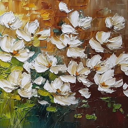 TUSCAN BLOOM: Textured Palette Knife Floral Oil Painting | rolled canvas, ready for custom framing