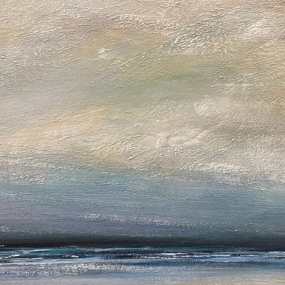 TWILIGHT COAST: Panoramic Coastal Landscape Painting, Horizontal Wall Art | Landscape mood, soft natural light studio shot