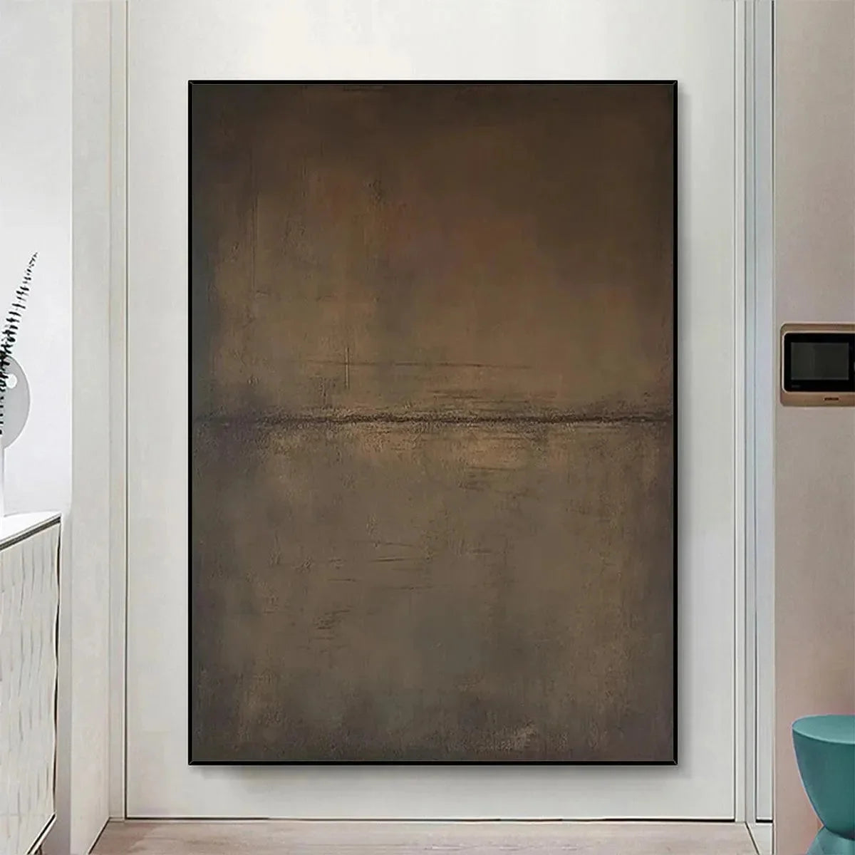 UMBER ABSTRACT LANDSCAPE: Abstract Painting in Brown | Abstract closeup, raised brushwork detail