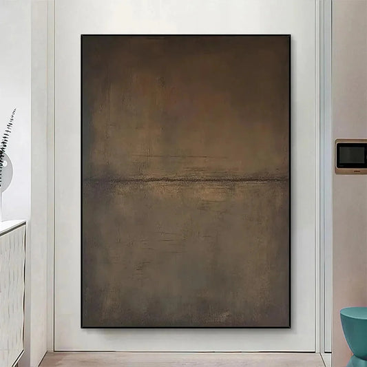 UMBER ABSTRACT LANDSCAPE: Abstract Painting in Brown