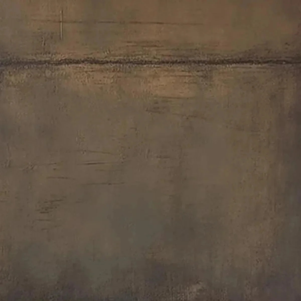 UMBER ABSTRACT LANDSCAPE: Abstract Painting in Brown | rectangular format, hand-painted canvas edge