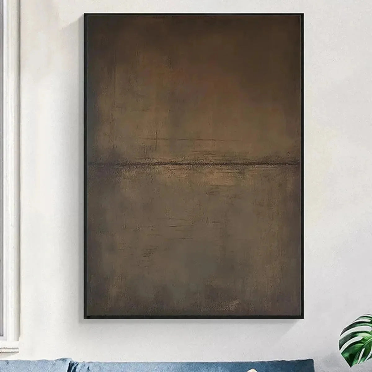 UMBER ABSTRACT LANDSCAPE: Abstract Painting in Brown | multi-color palette, original oil on stretched canvas art