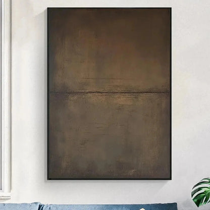 UMBER ABSTRACT LANDSCAPE: Abstract Painting in Brown | multi-color palette, original oil on stretched canvas art