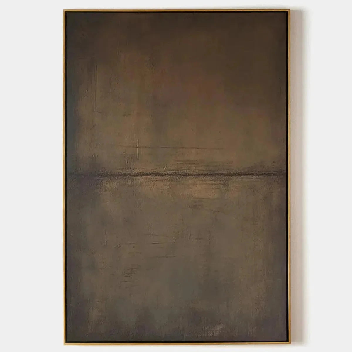 UMBER ABSTRACT LANDSCAPE: Abstract Painting in Brown | hanging in living room, Abstract wall art