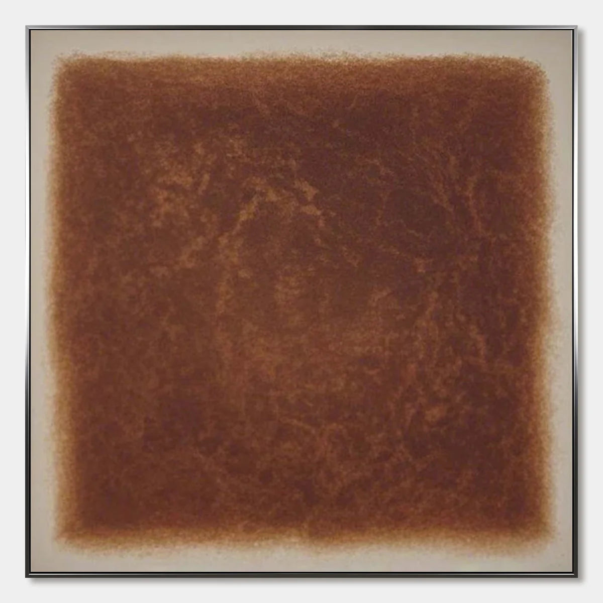 UMBRA: Textured Abstract Square Brown Oil Painting | hanging in living room, Abstract wall art