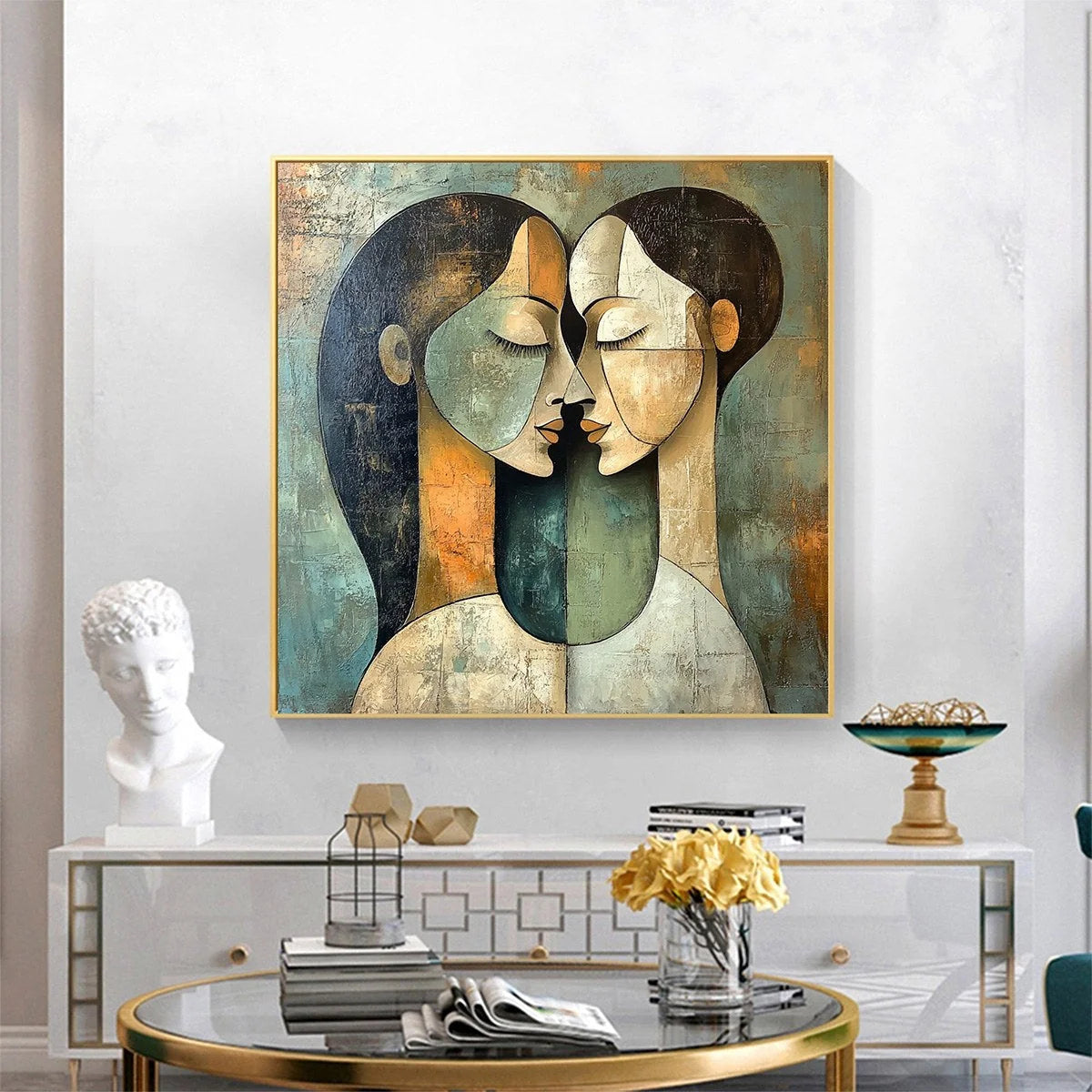 UNITY IN CONTRAST: Textured Abstract Figurative Oil Painting | Figurative closeup, raised brushwork detail