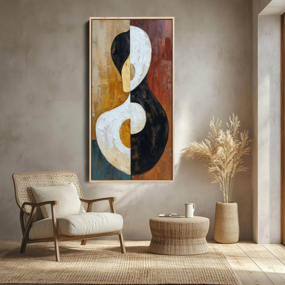 UNITY: Large Textured Abstract Figurative Wall Art | Figurative closeup, raised brushwork detail