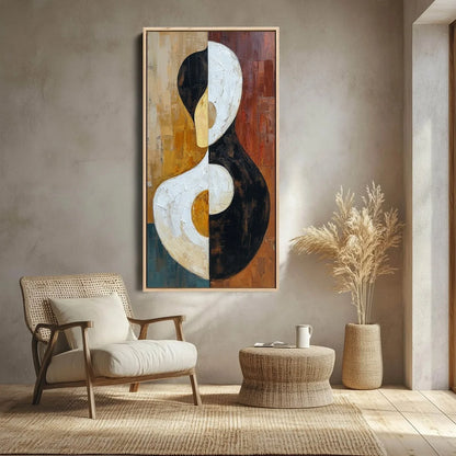 UNITY: Large Textured Abstract Figurative Wall Art | Figurative closeup, raised brushwork detail