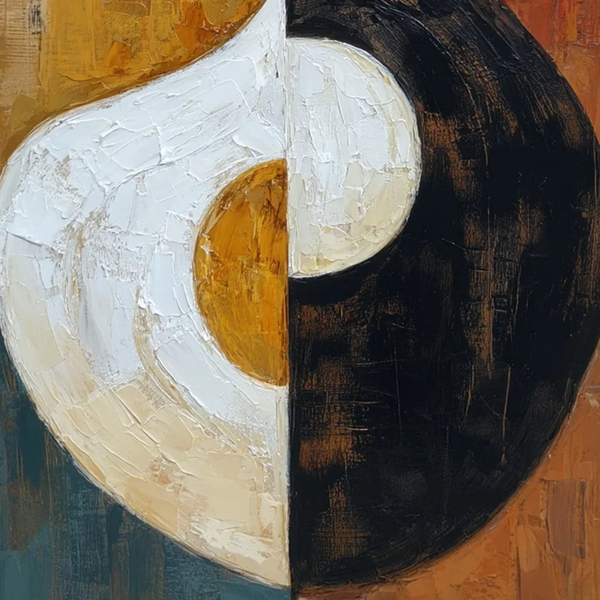 UNITY: Large Textured Abstract Figurative Wall Art | rolled canvas, ready for custom framing