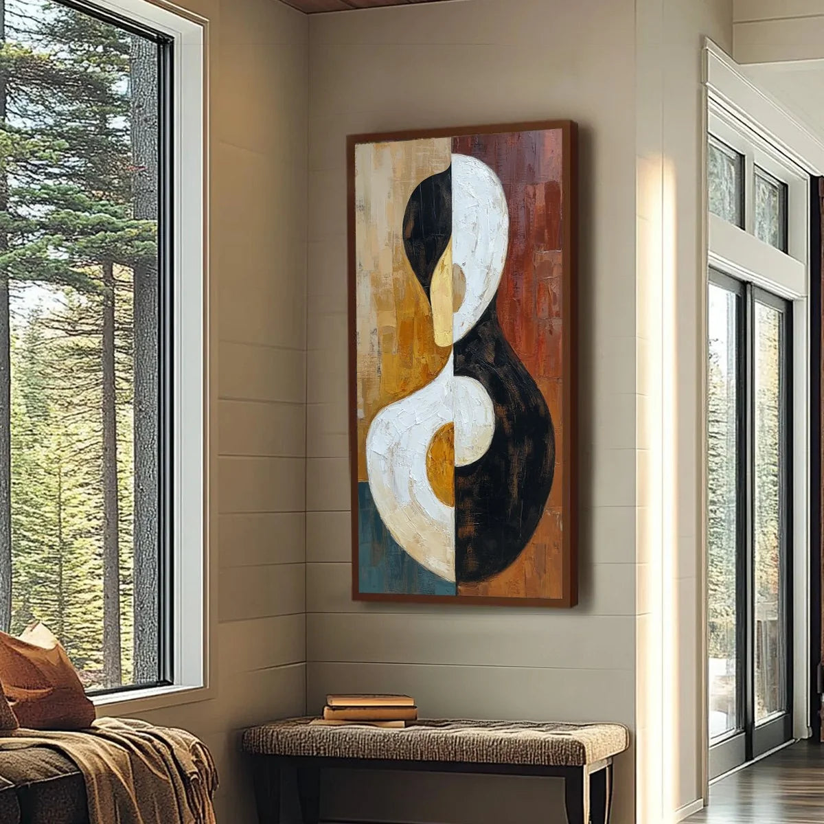 UNITY: Large Textured Abstract Figurative Wall Art | Figurative mood, soft natural light studio shot