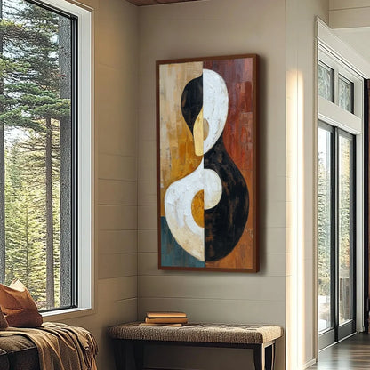 UNITY: Large Textured Abstract Figurative Wall Art | Figurative mood, soft natural light studio shot