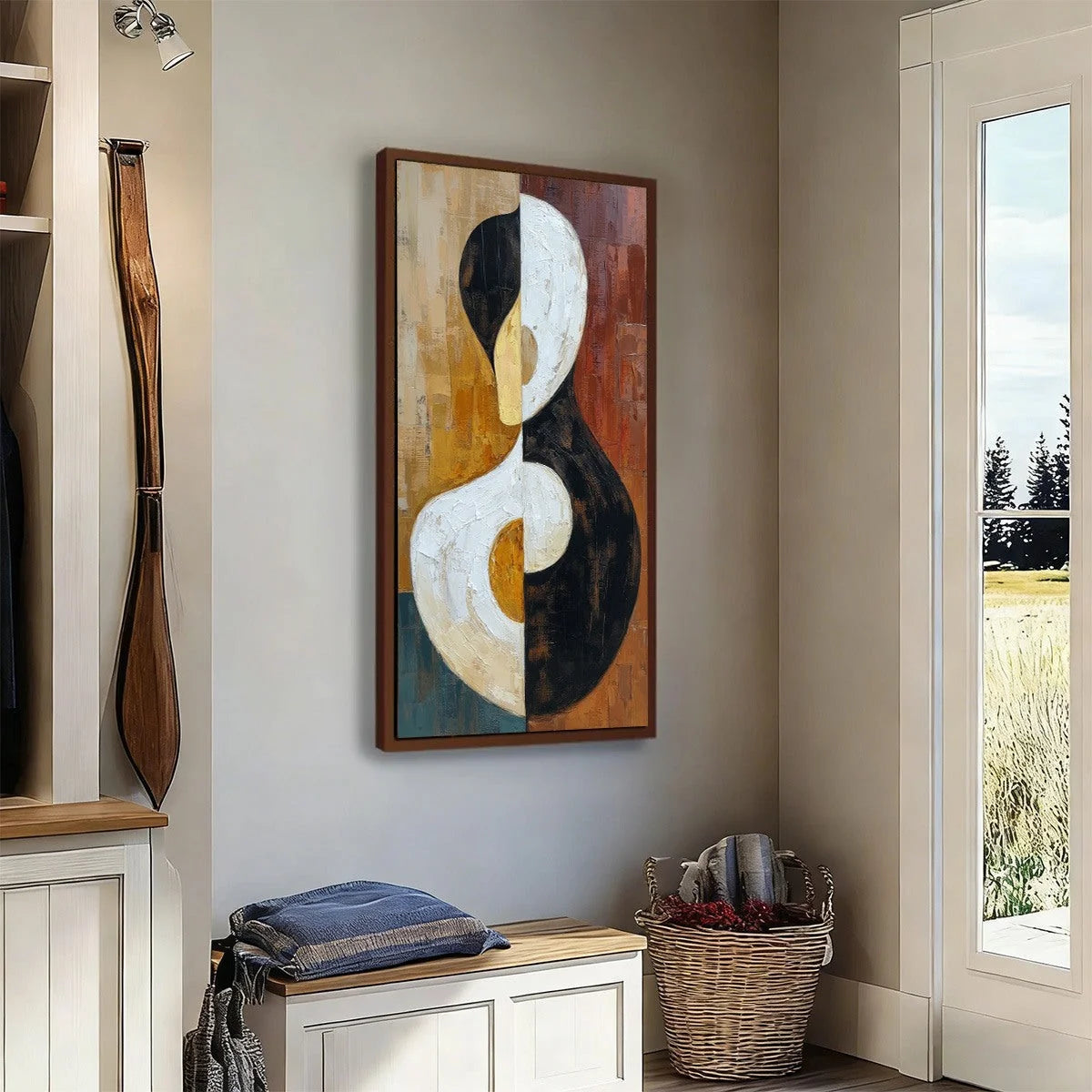 UNITY: Large Textured Abstract Figurative Wall Art | multi-color palette, original oil on stretched canvas art