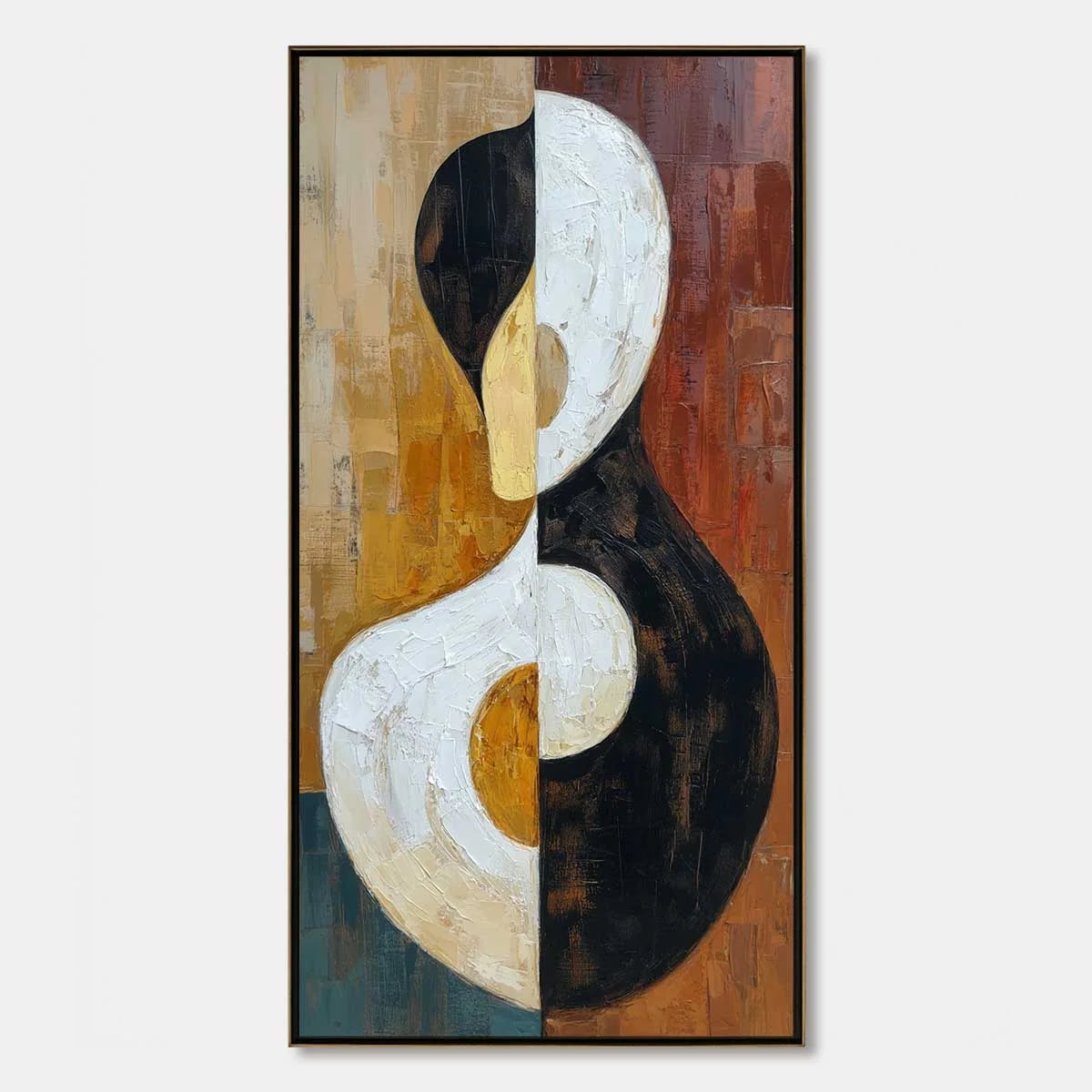 UNITY: Large Textured Abstract Figurative Wall Art | hanging in living room, Figurative wall art