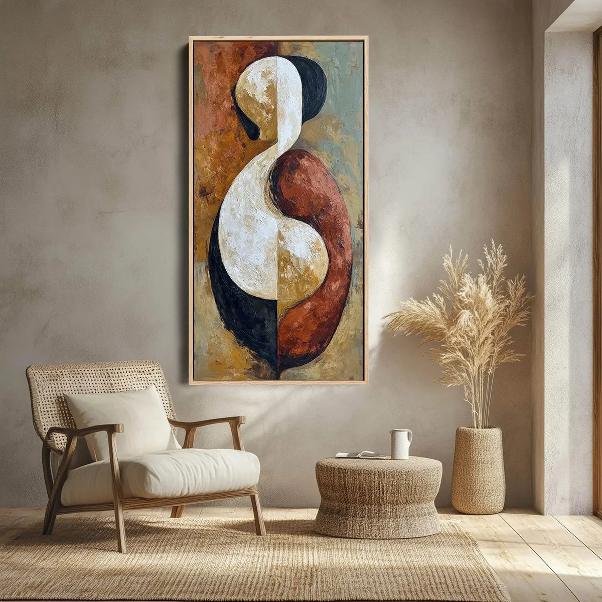 UNITY: Textured Abstract Figurative Oil Painting of Embracing Forms | Figurative closeup, raised brushwork detail
