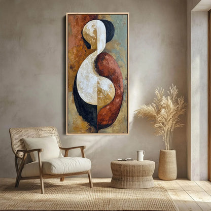 UNITY: Textured Abstract Figurative Oil Painting of Embracing Forms | Figurative closeup, raised brushwork detail