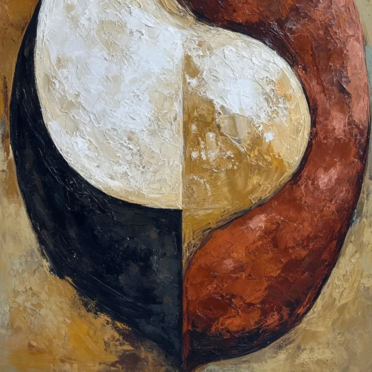UNITY: Textured Abstract Figurative Oil Painting of Embracing Forms | rolled canvas, ready for custom framing