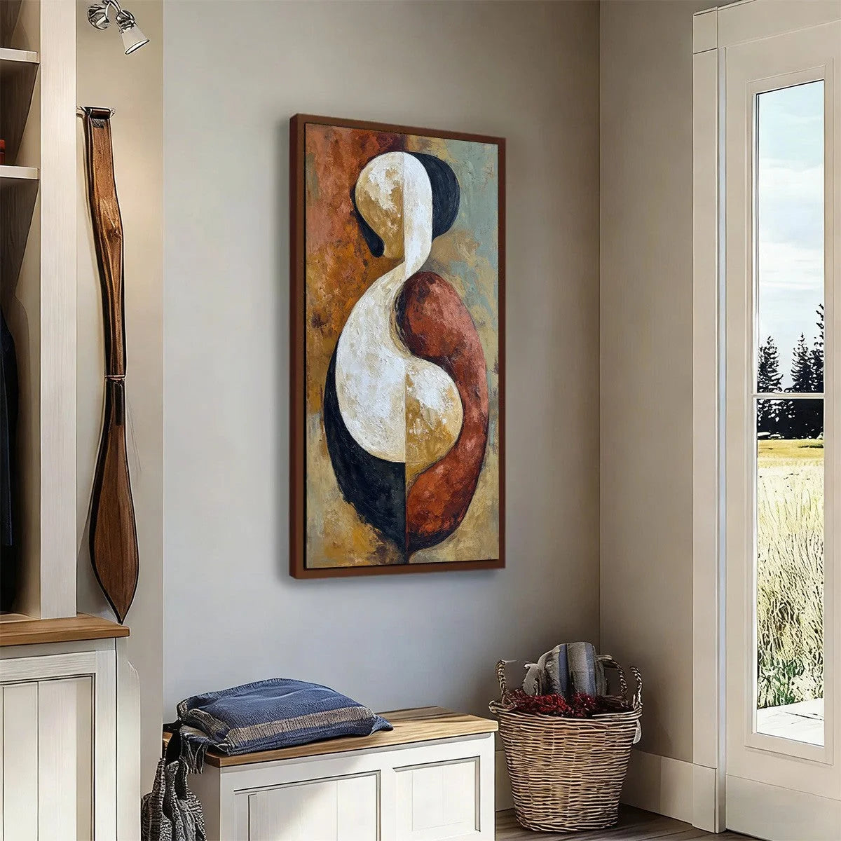 UNITY: Textured Abstract Figurative Oil Painting of Embracing Forms | multi-color palette, original oil on stretched canvas art