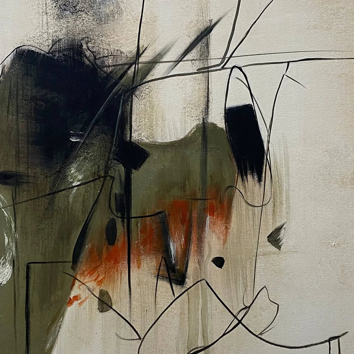 UNTITLED ABSTRACT: Minimalist Abstract Painting, Vertical Wall Art | rolled canvas, ready for custom framing